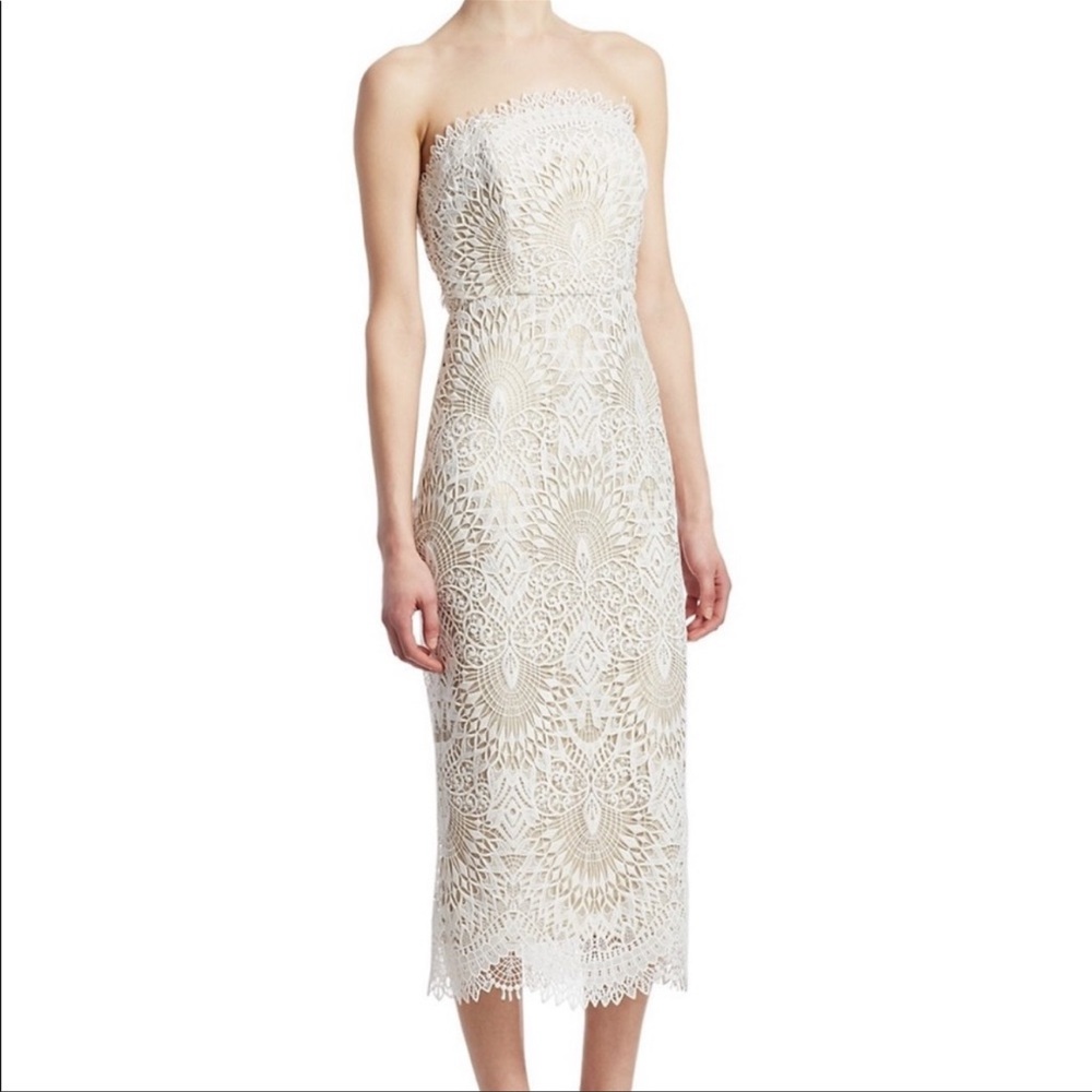 COPY - Never worn Badgley Mischka Lace Midi Dress
